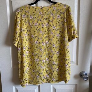 Loft Yellow Floral Blouse - Large
